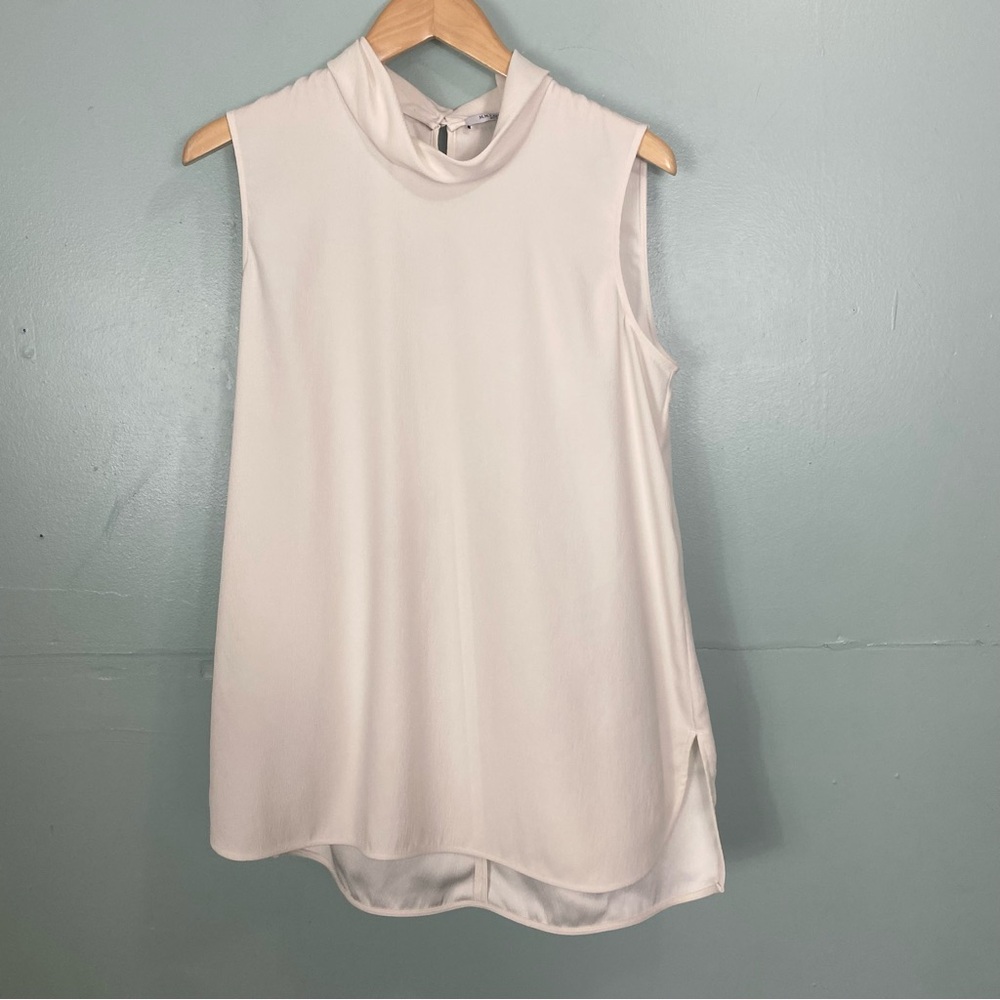 MM Lafleur Cowl Neck Sleeveless Top Cream Large